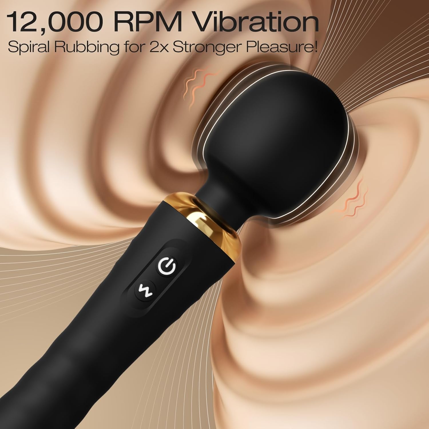 Dual-Ended Wand Vibrator, 9.8in Vibrating & Tapping Insertable Tail for G-Spot & Anal Stimulation AI Sync Vibrator, 20 Powerful Modes Flexible Magic Wand Massager, Silent Sex Toys for Women Couples Black