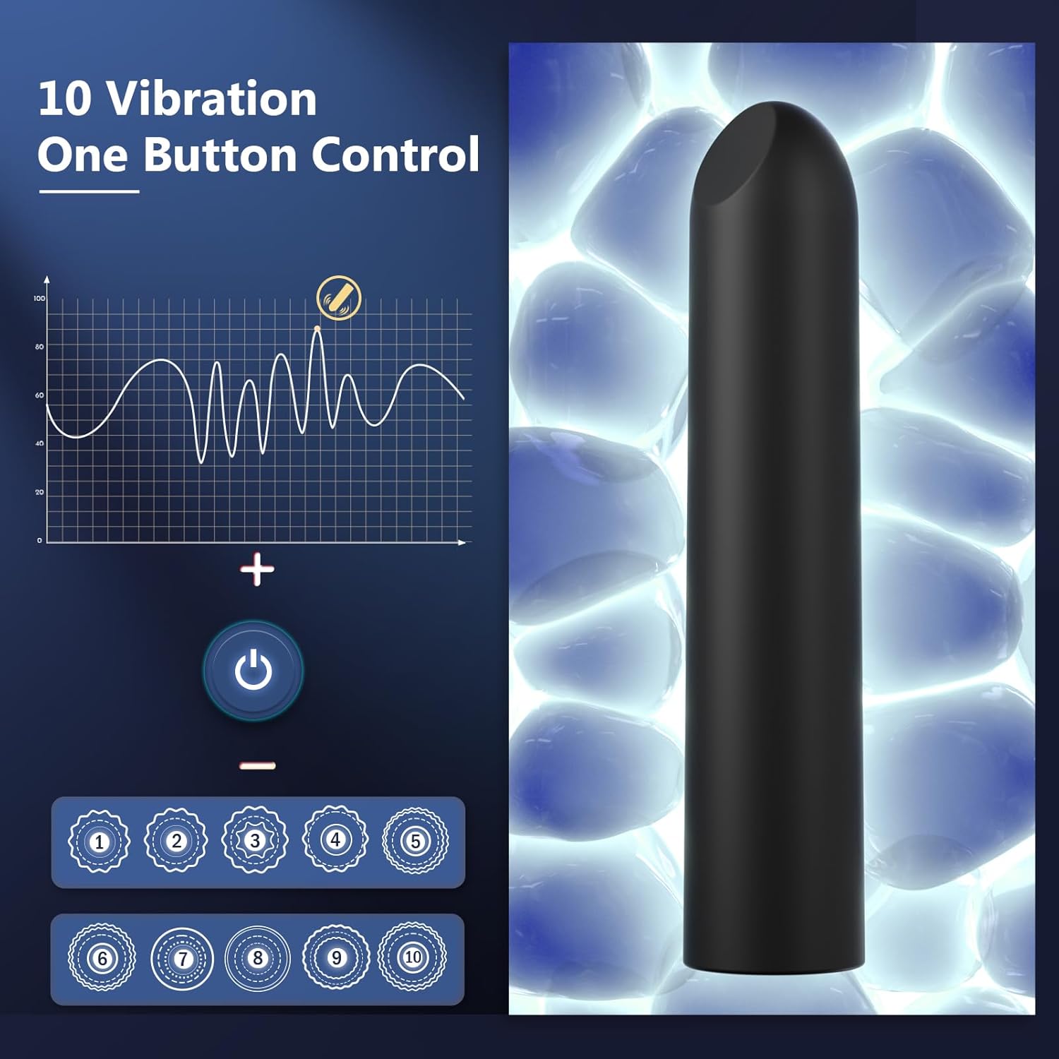 Bullet Vibrator Sex Toys, Adult Toys for Women Dildo Vibrators with Angled Tip for Precision Clitoral Stimulation G Spot Stimulator Sex toys4women Lipstick 10 Vibe APP AI Lover Toys4couples Men&Women Black