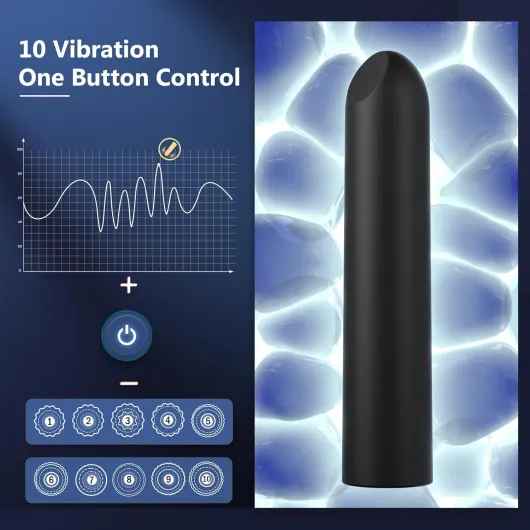Bullet Vibrator Sex Toys, Adult Toys for Women Dildo Vibrators with Angled Tip for Precision Clitoral Stimulation G Spot Stimulator Sex toys4women Lipstick 10 Vibe APP AI Lover Toys4couples Men&Women Black