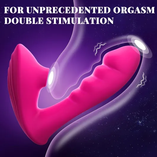 G-Spot Vibrator, 2 in 1 Sex toys4women Clitoris Licking Dildo Sucking Vibrators with 10 Vibration & Suction Modes, Dildo Vibrabrater Adult Sex Toy Woman Clitorious (A-Rose)