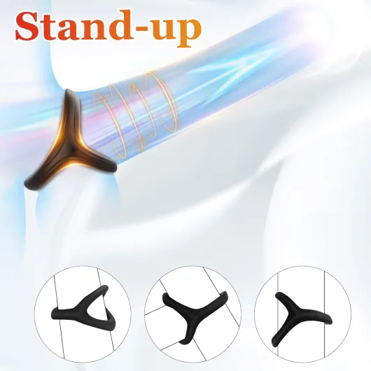 Triangle Cock Ring - Silicone Penis Ring Sex Toys for Men, Stretchy Cockrings Male Sex Toys for Longer Erection, Mens Sex Toýs for Couples, Erectionring Adult Toys for Gay Mens Sex A-Black