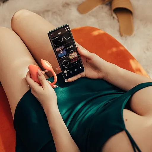 Elegant red seat dildo machine for immersive hands free pleasure