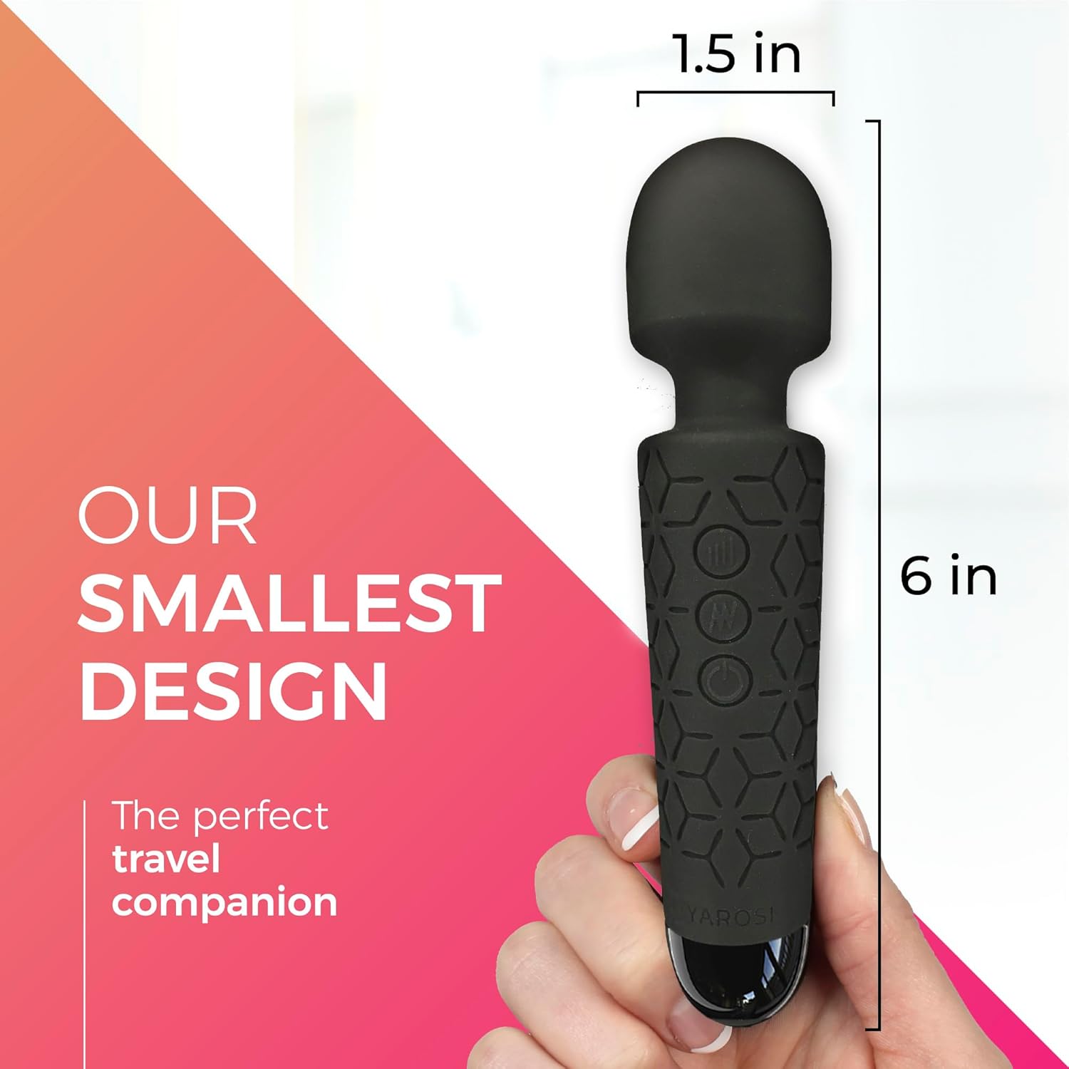 Micro - Smallest and Strongest Cordless Handheld Massager - Powerful - Best for Travel - Magic Stress Away - Perfect on Back Legs Hand Pains and Sports Recovery Black