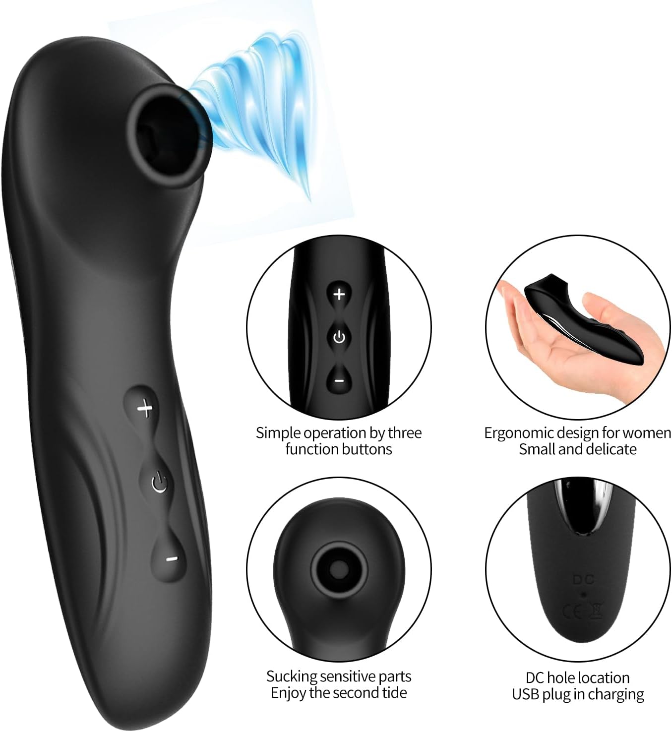 Cliter.ou.s Su.cking Vibrato.r.s.s Vibrabra.t.e.r Vibratorter Women A.dults Toys Vibrat.o.rs S.ex Toys4Women Toys4couples, Vibrantoror for Men & Women 10 Mode (Black-04)