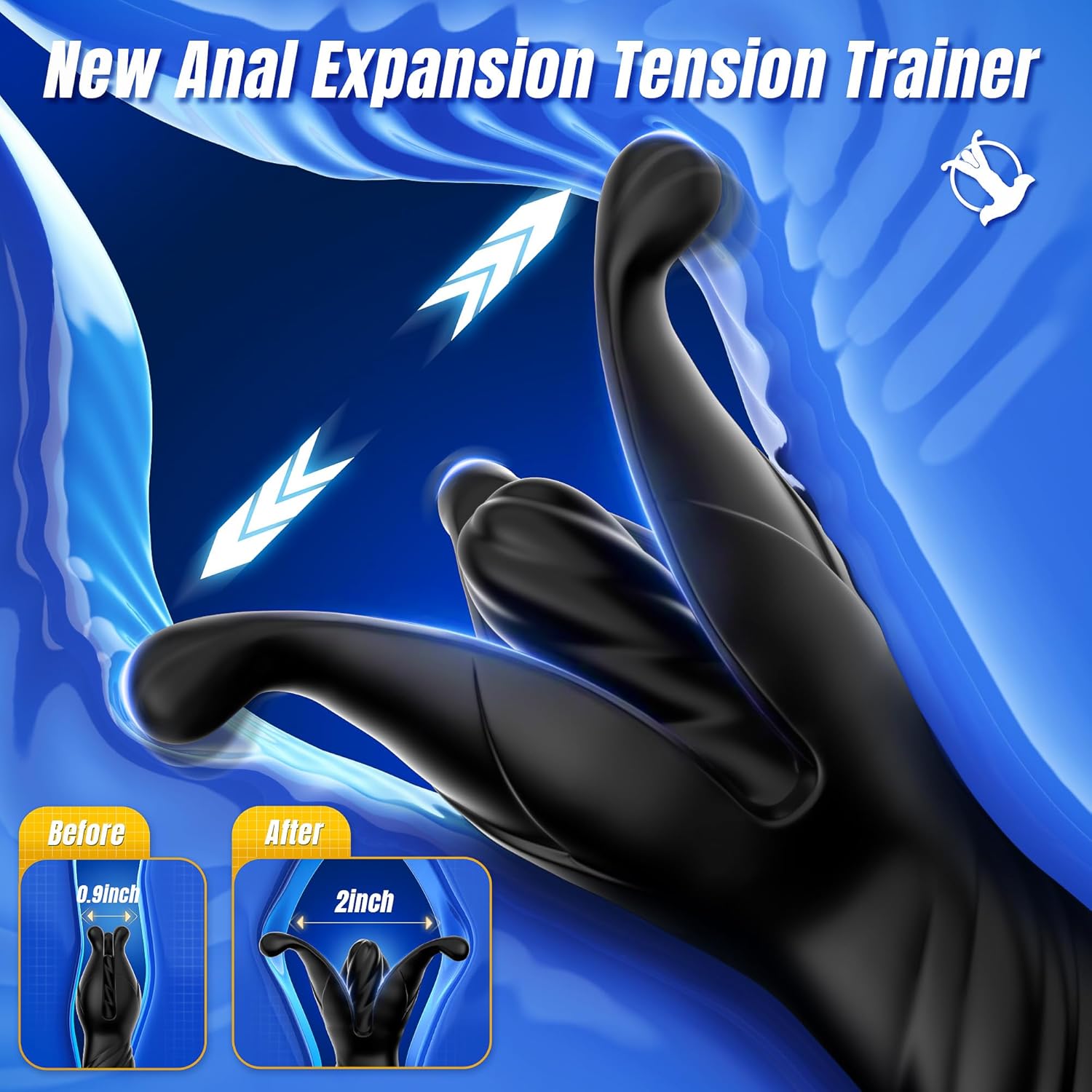 Anal Toys Male Sex Toys for Men, Prostate Massager Anal Plug with 9 Expansion 9 Thrust & 9 Vibration, Prostate Vibratar Adult Mens Sex Toy Toys4mens UK, Vibrating Butt Plug Remote Control Vibrator