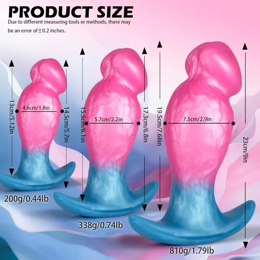 6.8in Wearable Butt Plug for Women Men, Soft Silicone Anal Plug, Knot Thick Anal Dildo with Suction Cup, Anal Sex Toys for Adults, Long-Term Wear Butt Plugs, Prostate Dildo, Gay Sex Toys - 338g M 338g