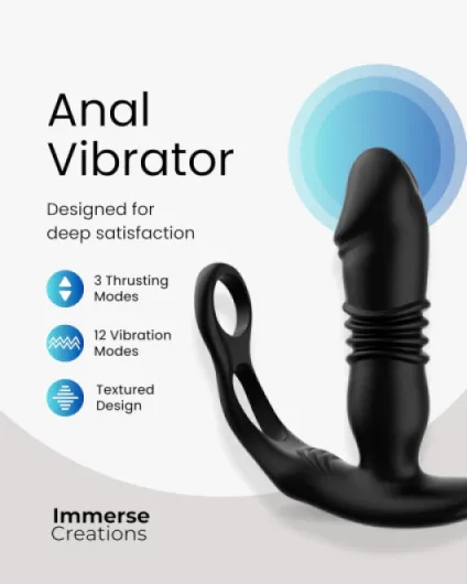 Prostate Massager Anal Toys with Penis Ring - 9 Vibrating Modes Male Sex Toys Anal Vibrator for Men - Male Adult Sex Toy for Men Vibrating Anal Butt Plug Toys4mens UK