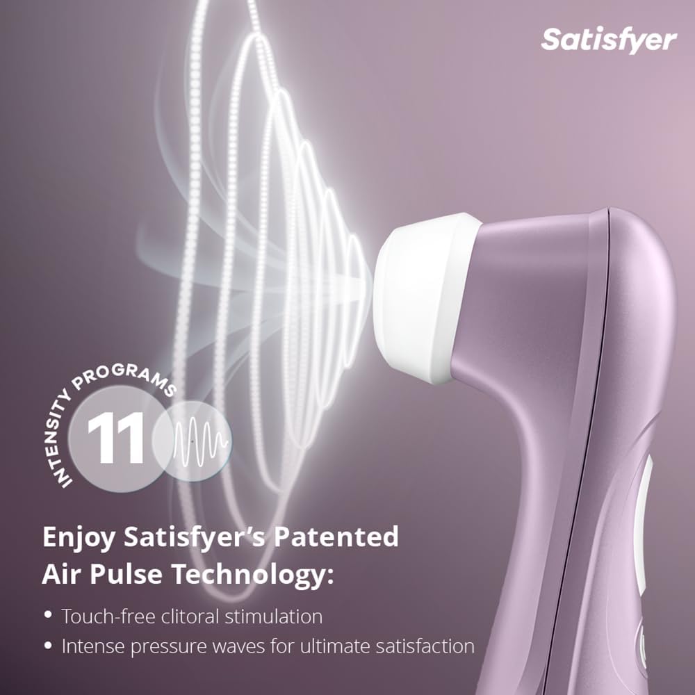 Pro 2 Vibrator Dildo - Quiet Strong Clitoral Stimulation - Sex Toy Gift for Women - Extremely Erotic Sex-Toy - Pressure Wave Adult Massager - Stimulator for Ladies Violet