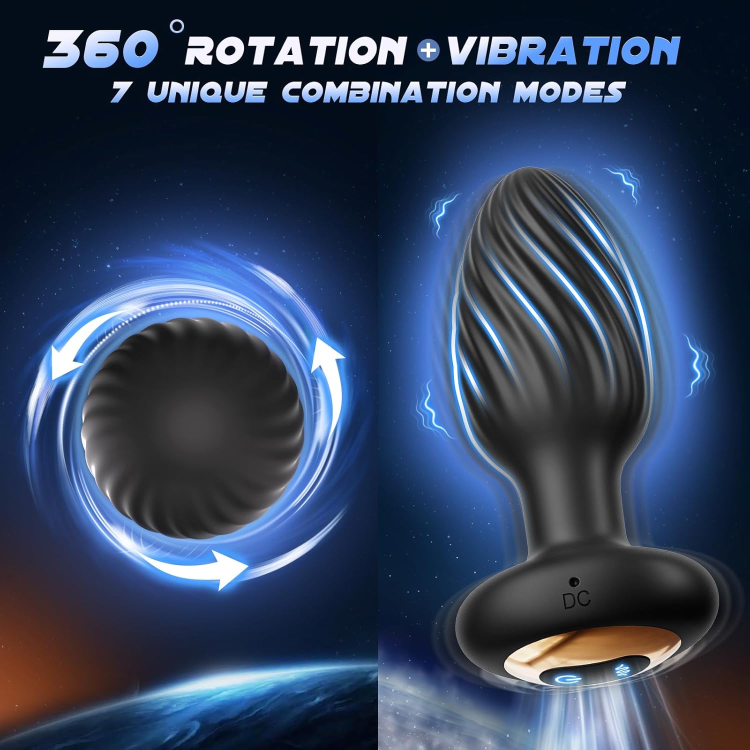 AI-Sync Butt Plug Sex toyscouples for Couples, Anal Plug Adult Toys with 7 Rotation & 7 Vibration, Anal Beads Vibrator for Women & Men - App Control, Sex Toyscouples for Man Large