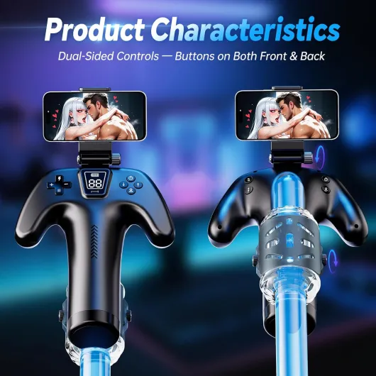 Male Masturbator Sex Toys for Men - Adult Toys Male Sex Toy with Phone Holder & Dual-Side Buttons, 5 Thrusting Modes, 1-10cm Thrusting Male Toys, Male Sex Toys Vagina Pocket Pussy Sex Toy for Men