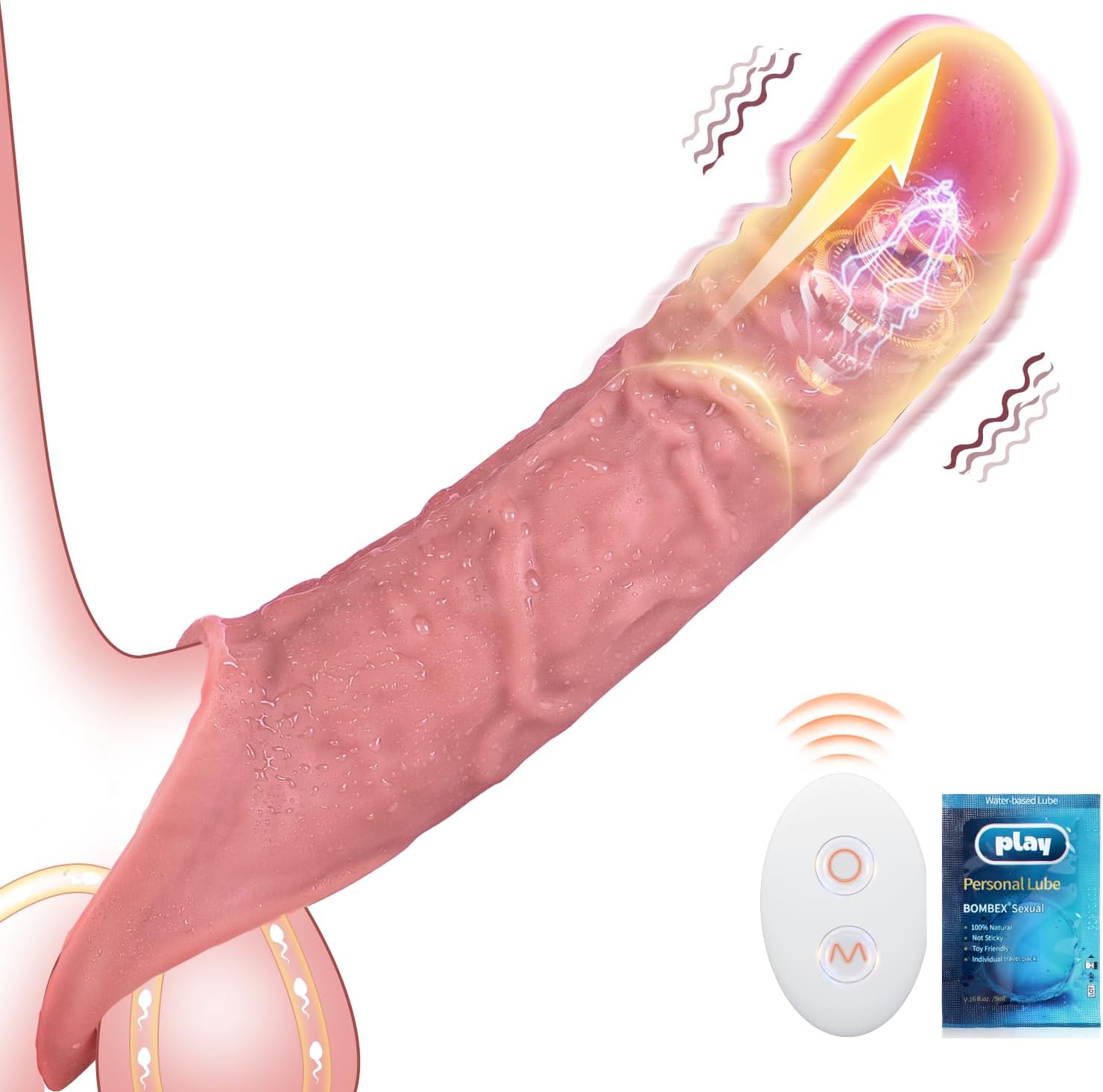 Sex Toyscouples for Couples Man Penis Sleeve - Adult Toys Cock Penis Extender 6CM Cock Ring, Sex Toyscouples for Man 10 Modes Vibrating Cockr8ng, Penisenlarger SexToys4couples Men & Momen