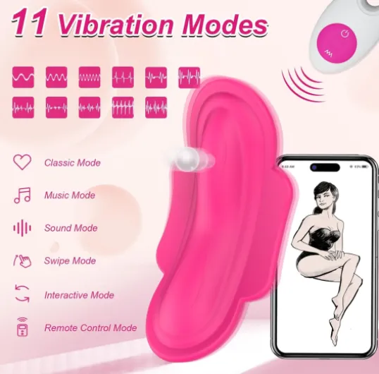 Wearable Panty APP Remote Control Vibrator Adult Sex Toys Couples for Women, Clitoral Mini Egg Bullet Butterfly Vibrator Toy, G Spot Dildo Vagina Stimulator with Tongue Licking Sex Machine