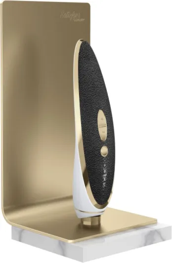 Luxury Haute Couture Lay-On Air Pulse Vibrator - Clitoral Stimulator - Silent Vibrating Massager for Women - Rechargeable USB - Real Leather - Adult Sex Toy Satisfyer Haute Couture, Real Leather & Metal One Size