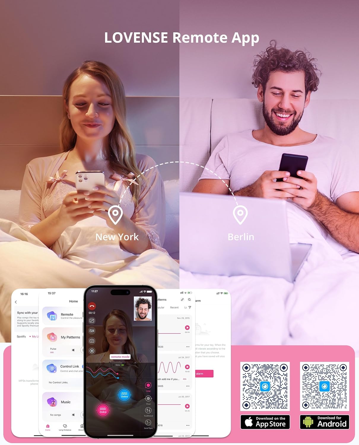 Dolce Couples Vibrator with App Controlled, G-Spot Wireless Remote Control Vibrator for Women, Unlimited Custom Vibration Modes