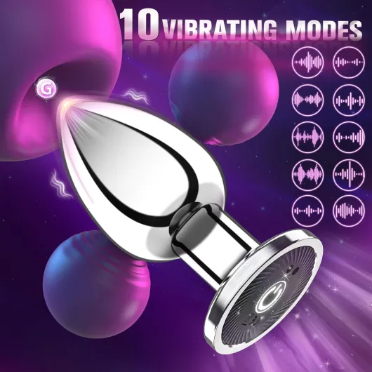 Vibrating Anal Toys Butt Plug, Stainless Steel Smooth Durable Metal Anal Training Buttplug, Prostate Massager with 10 Modes APP Remote Control Vibrator, Adult Sex Toys for Women Men, Small Anal Plug