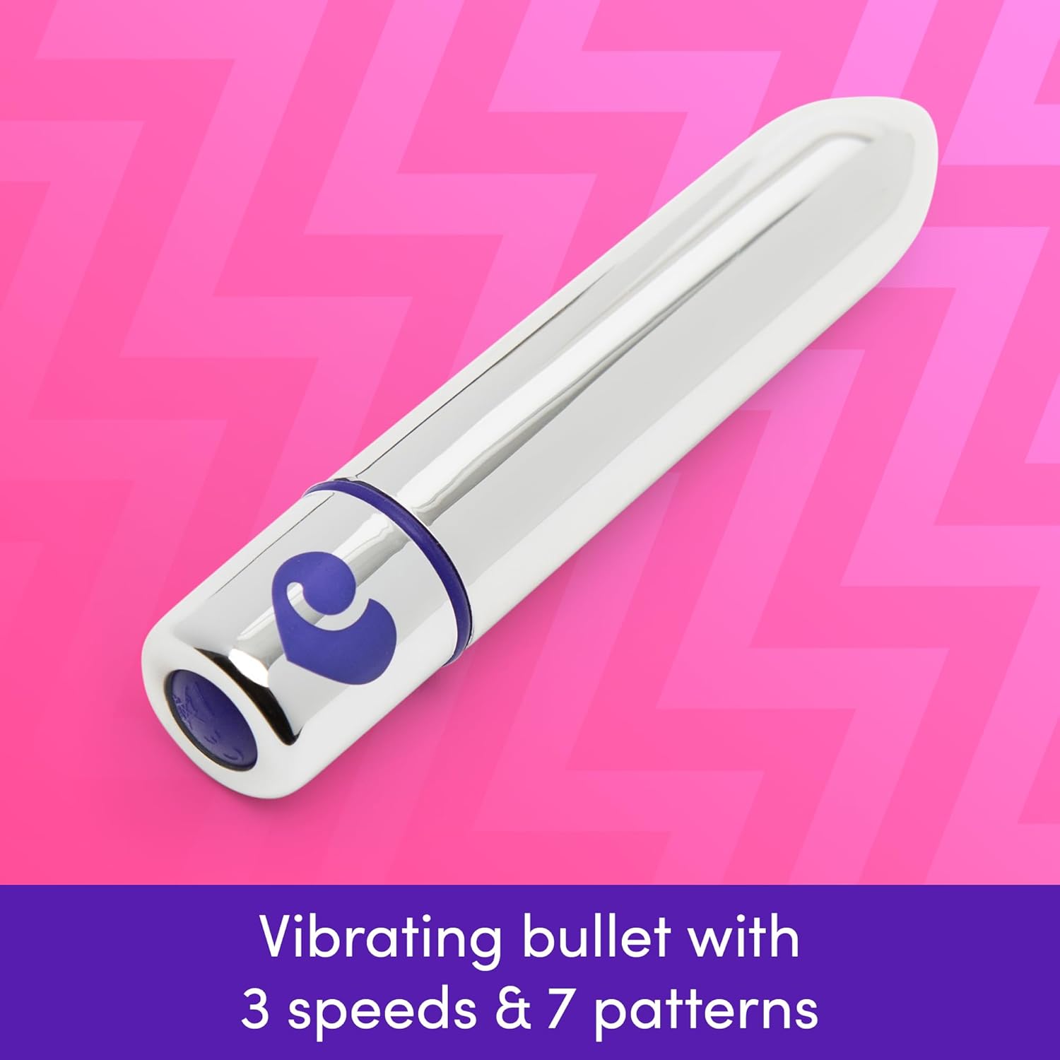 Magic Bullet Vibrator - 4 Inch Vibrator Bullet with Tapered Tip - 10 Function Multispeed Mini Adult Sex Toy for Women – Lipstick Massager - Waterproof – Sex Toys for Couples - Silver