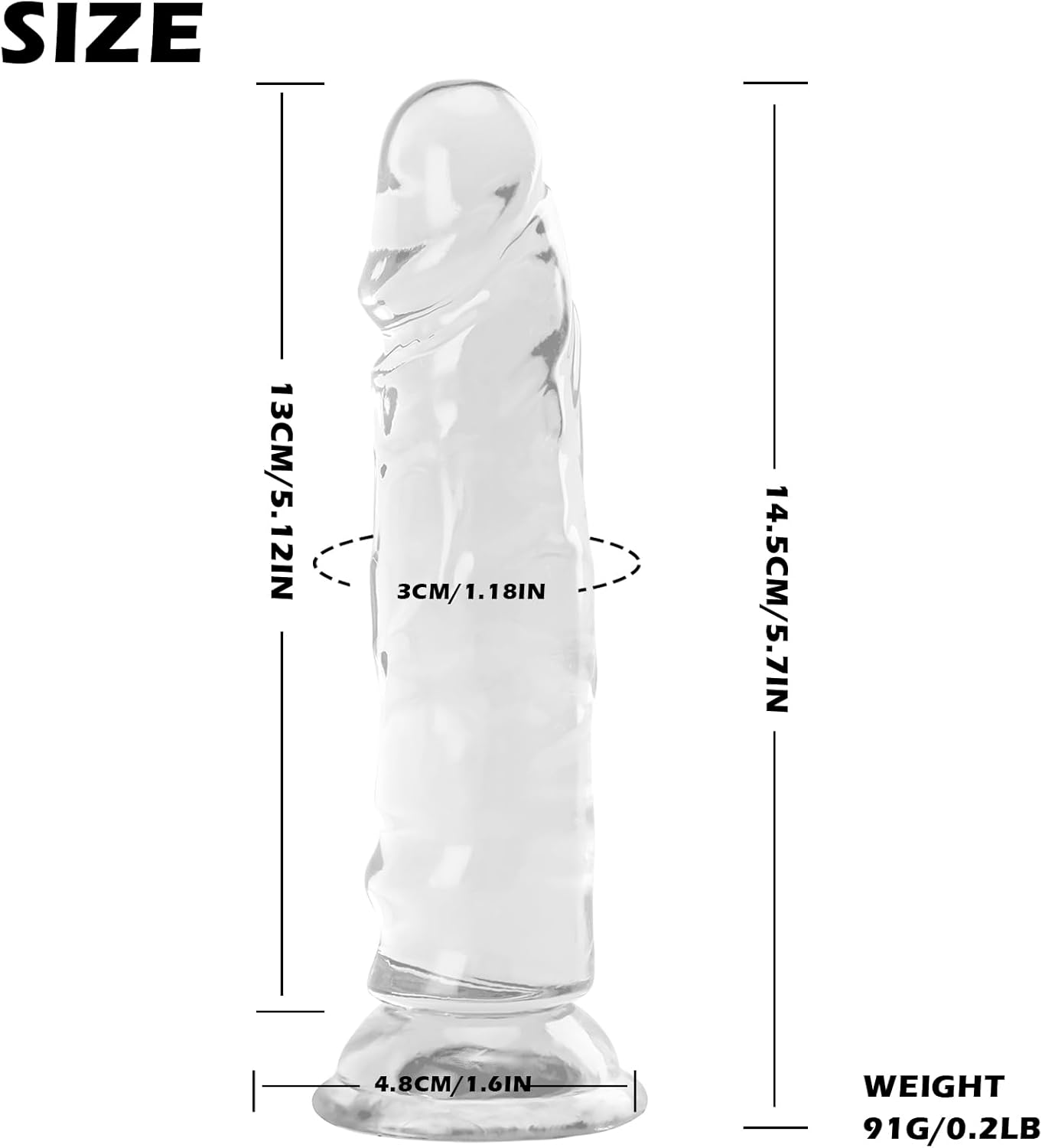 Realistic Transparent Dildo 5.7 inch Small Clear Anal Silicone Dildo for Women Sex Toy with Strong Suction Cup Adult Sex Toys Blowjob Dildos for Beginner Men Couples Gay Play Transparent 5.7in×1.2in