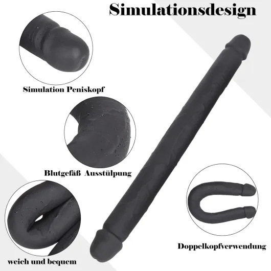 BDSMJOY Silicone Double Dildo Long Dildo, Flexible Double Ended Adult Toys for Women Lesbian XXL
